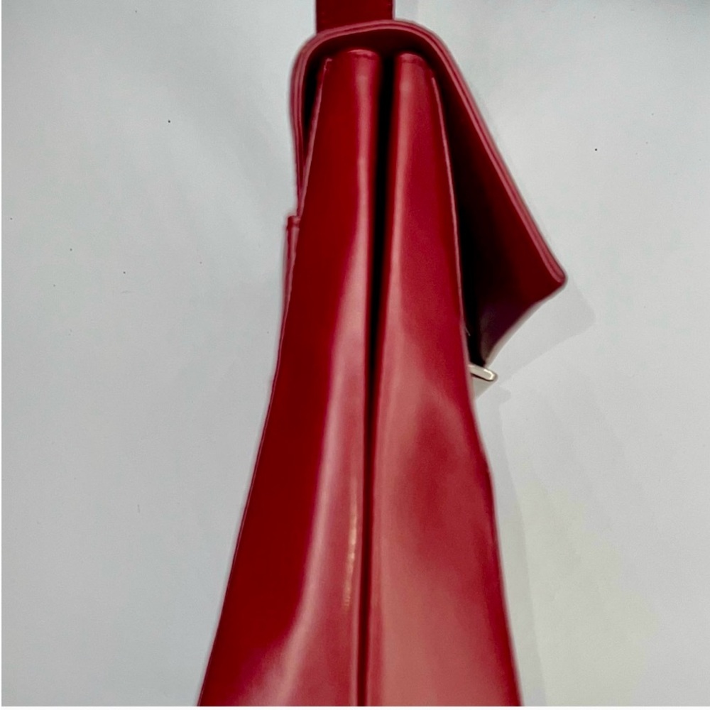 Prada Red Leather Satchel Bag | Vintage | Structured Top Handle Classic - Picture 3 of 16